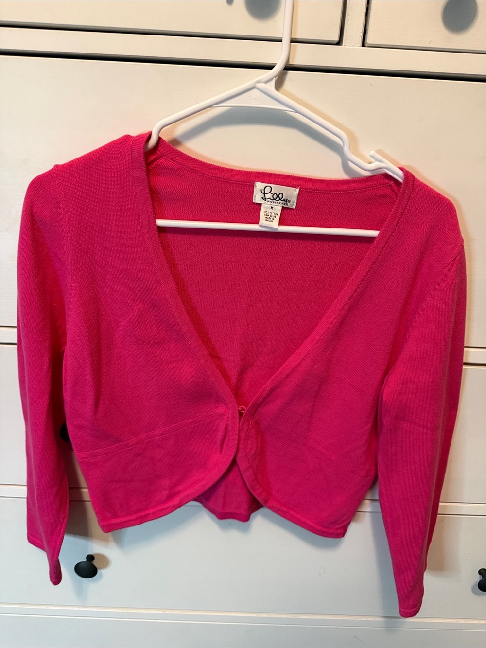 Lilly Pulitzer Hot Pink Cropped Cardigan